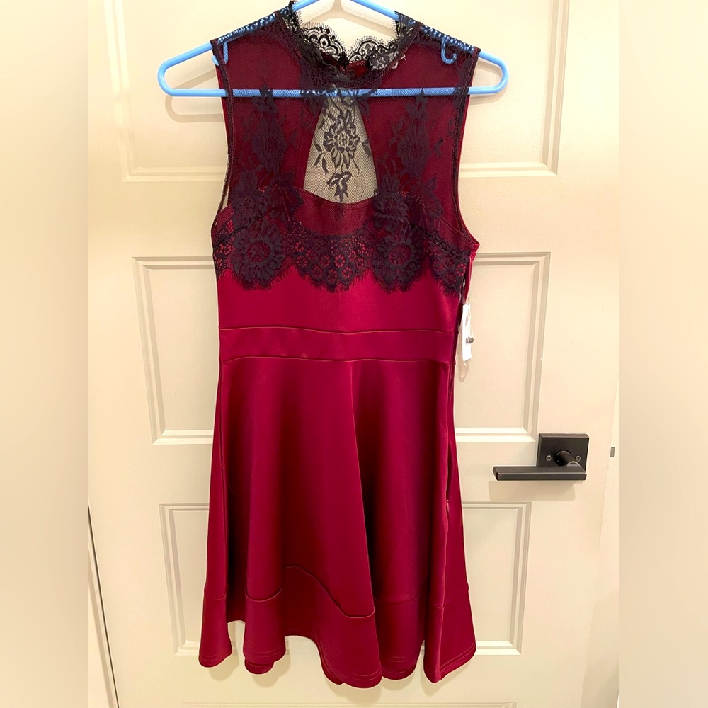 Mini dress with upper lace detailing. New with tags.